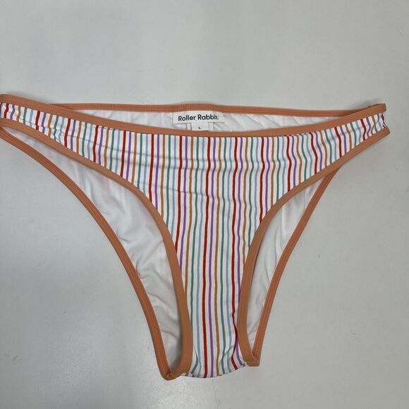 Roberta Roller Rabbit Party Stripe Bikini Bottom Only Size L New - Picture 1 of 7